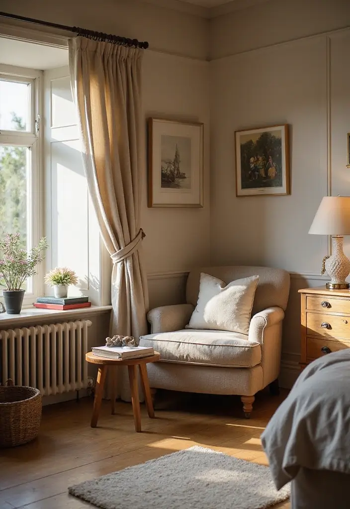 25 Bedroom Decor Ideas with Light Wood Furniture and Neutral Tones 29 25 Bedroom Decor Ideas with Light Wood Furniture and Neutral Tones - 15. Cozy Reading Nook