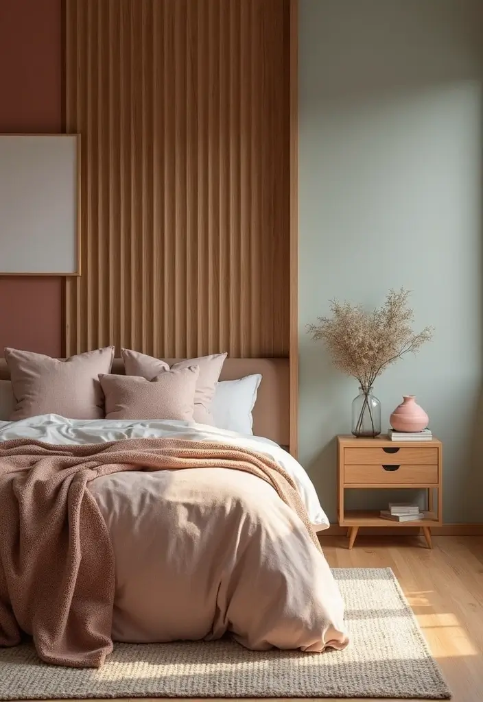 25 Bedroom Decor Ideas with Light Wood Furniture and Neutral Tones 67 25 Bedroom Decor Ideas with Light Wood Furniture and Neutral Tones - 25. Layering Colors