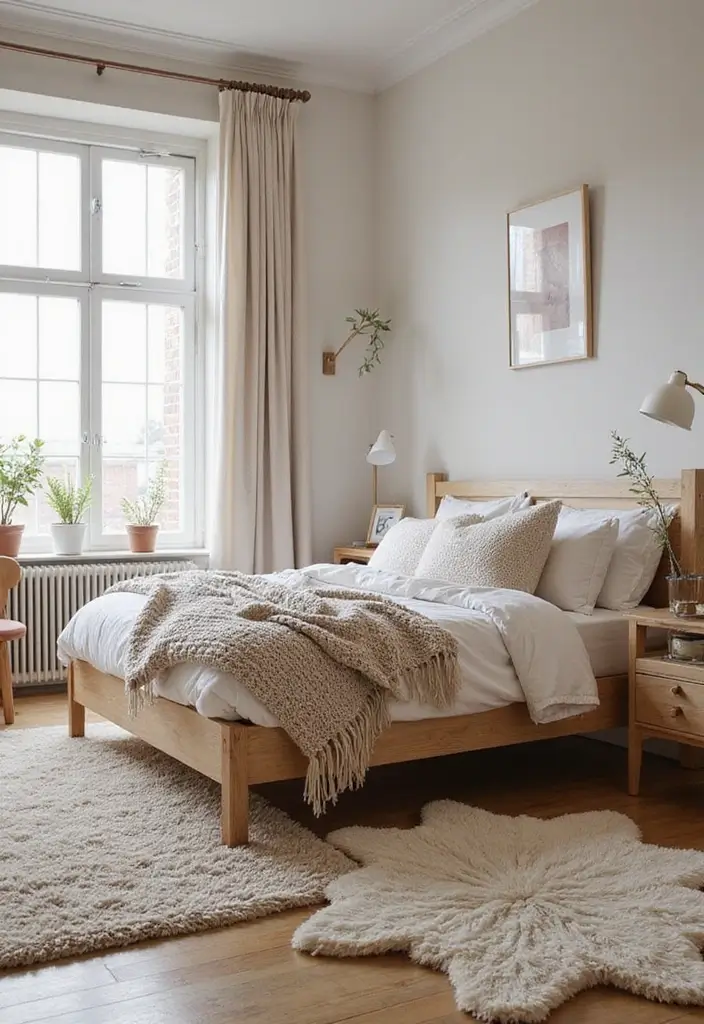 25 Bedroom Decor Ideas with Light Wood Furniture and Neutral Tones 3 25 Bedroom Decor Ideas with Light Wood Furniture and Neutral Tones - 3. Cozy Textiles