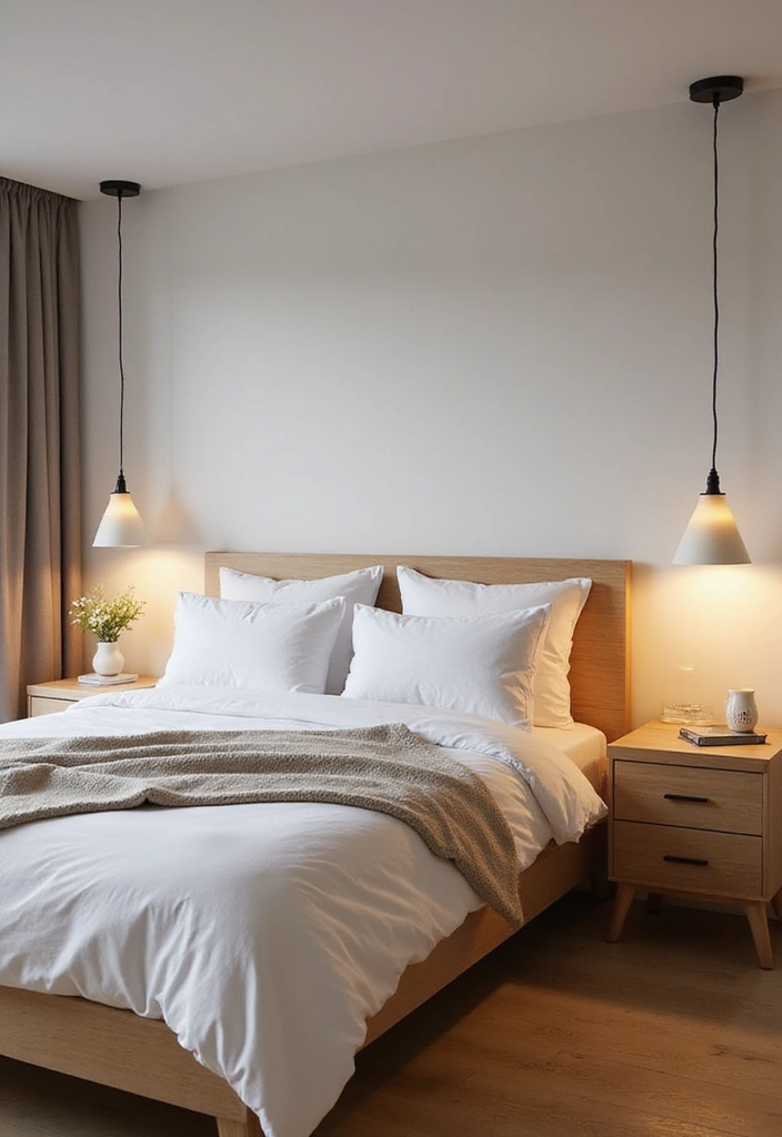 25 Bedroom Decor Ideas with Light Wood Furniture and Neutral Tones 11 25 Bedroom Decor Ideas with Light Wood Furniture and Neutral Tones - 5. Scandinavian-Inspired Lighting