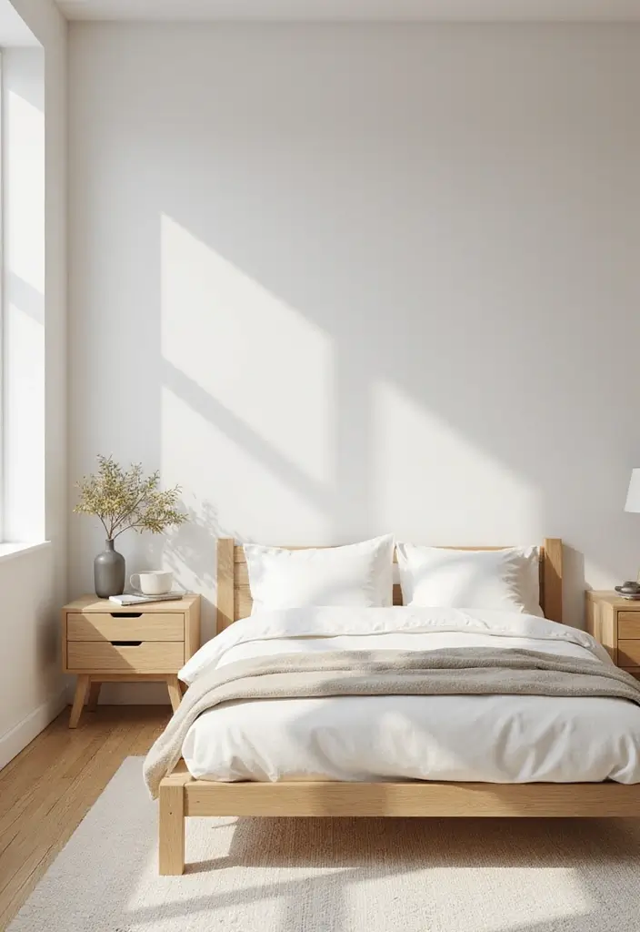 25 Bedroom Decor Ideas with Light Wood Furniture and Neutral Tones 12 25 Bedroom Decor Ideas with Light Wood Furniture and Neutral Tones - 6. Minimalist Decor