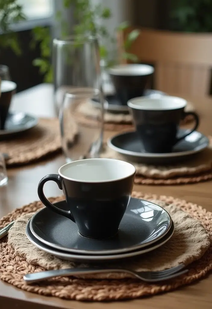 25 Black White and Wood Kitchen Decor Ideas for a Clean Look 44 25 Black White and Wood Kitchen Decor Ideas for a Clean Look - 12. Stylish Tableware