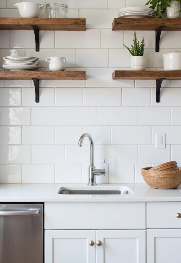 25 Black White and Wood Kitchen Decor Ideas for a Clean Look 2 25 Black White and Wood Kitchen Decor Ideas for a Clean Look - 2. White Subway Tiles