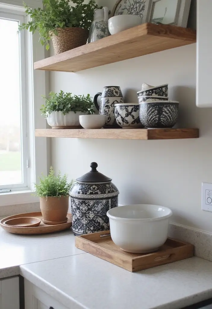 25 Black White and Wood Kitchen Decor Ideas for a Clean Look 77 25 Black White and Wood Kitchen Decor Ideas for a Clean Look - 23. Decorative Bowls and Trays