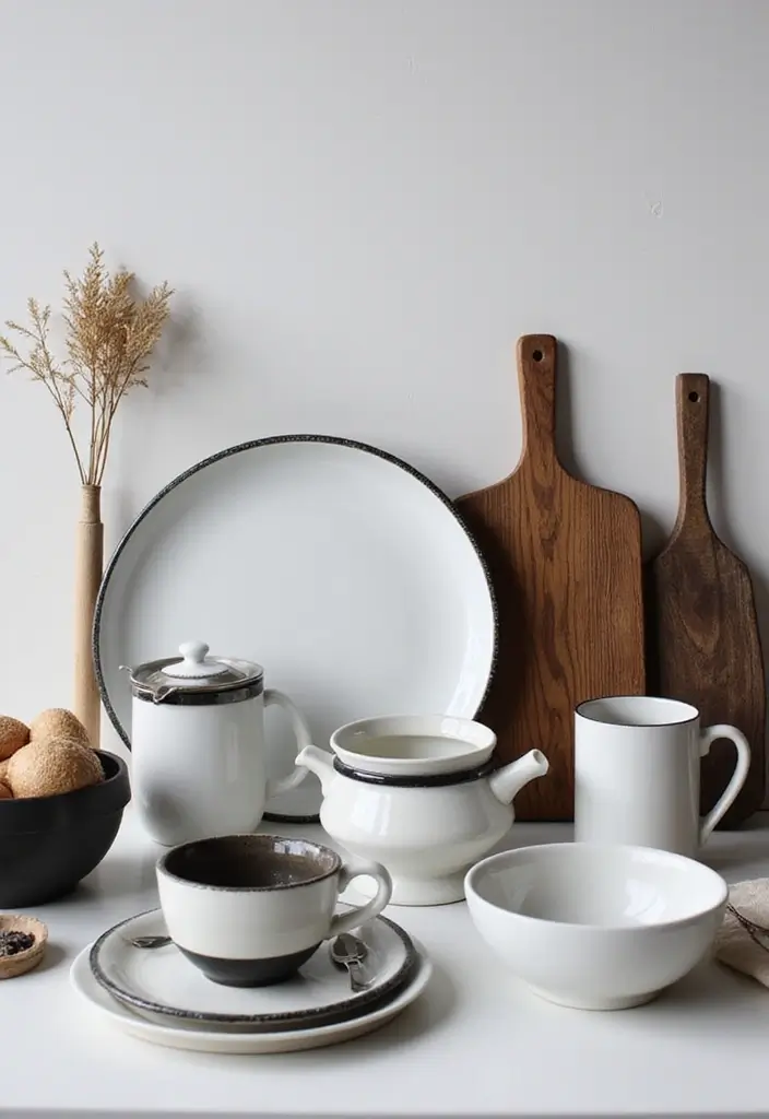 25 Black White and Wood Kitchen Decor Ideas for a Clean Look 3 25 Black White and Wood Kitchen Decor Ideas for a Clean Look - 3. Monochrome Accessories