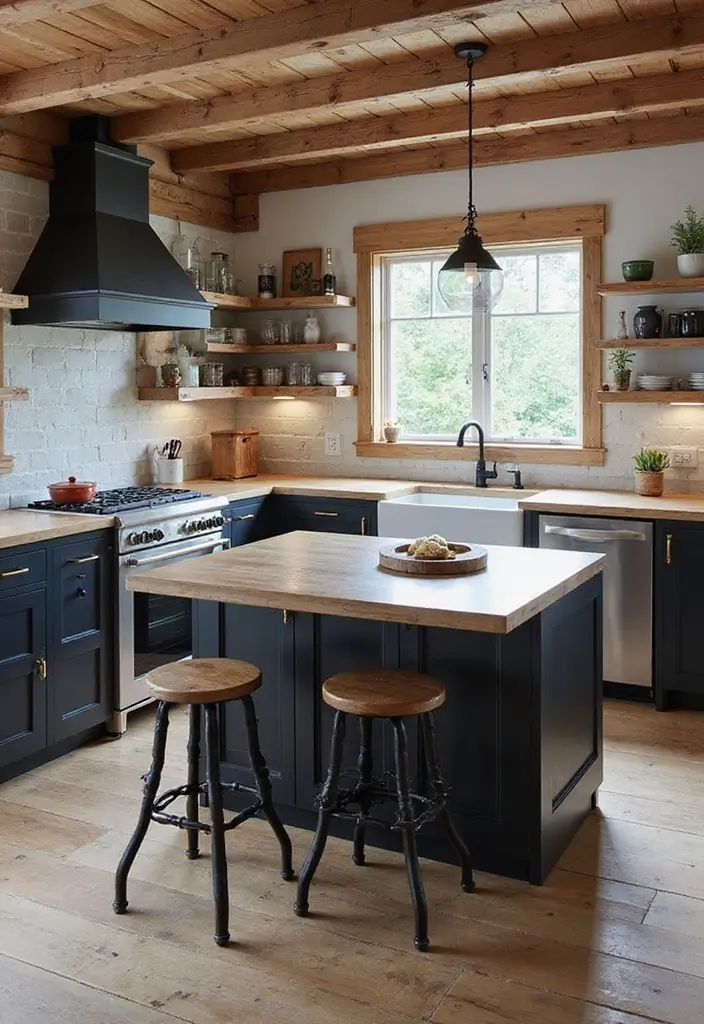 25 Black White and Wood Kitchen Decor Ideas for a Clean Look 10 25 Black White and Wood Kitchen Decor Ideas for a Clean Look - 4. Rustic Wood Accents