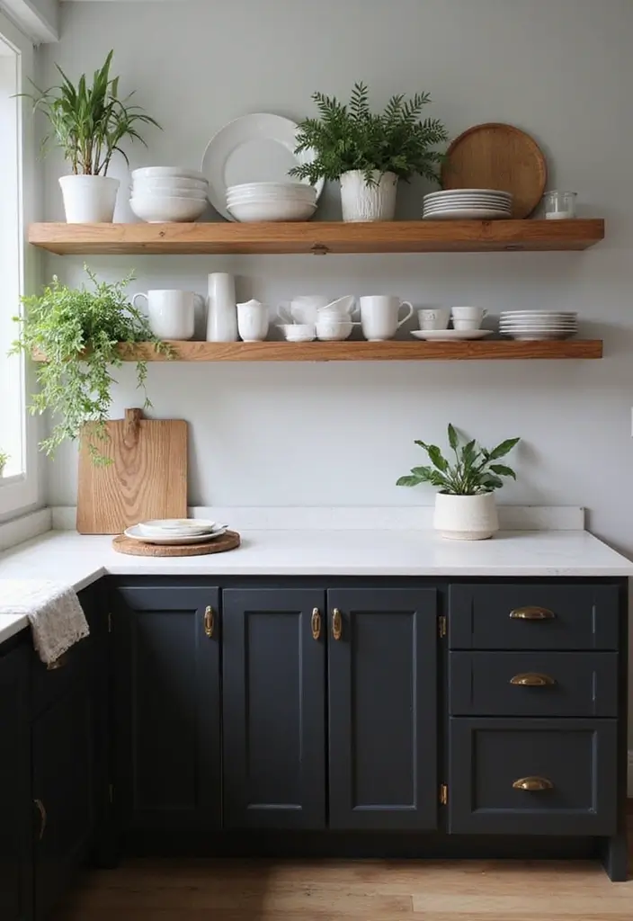 25 Black White and Wood Kitchen Decor Ideas for a Clean Look 17 25 Black White and Wood Kitchen Decor Ideas for a Clean Look - 5. Open Shelving
