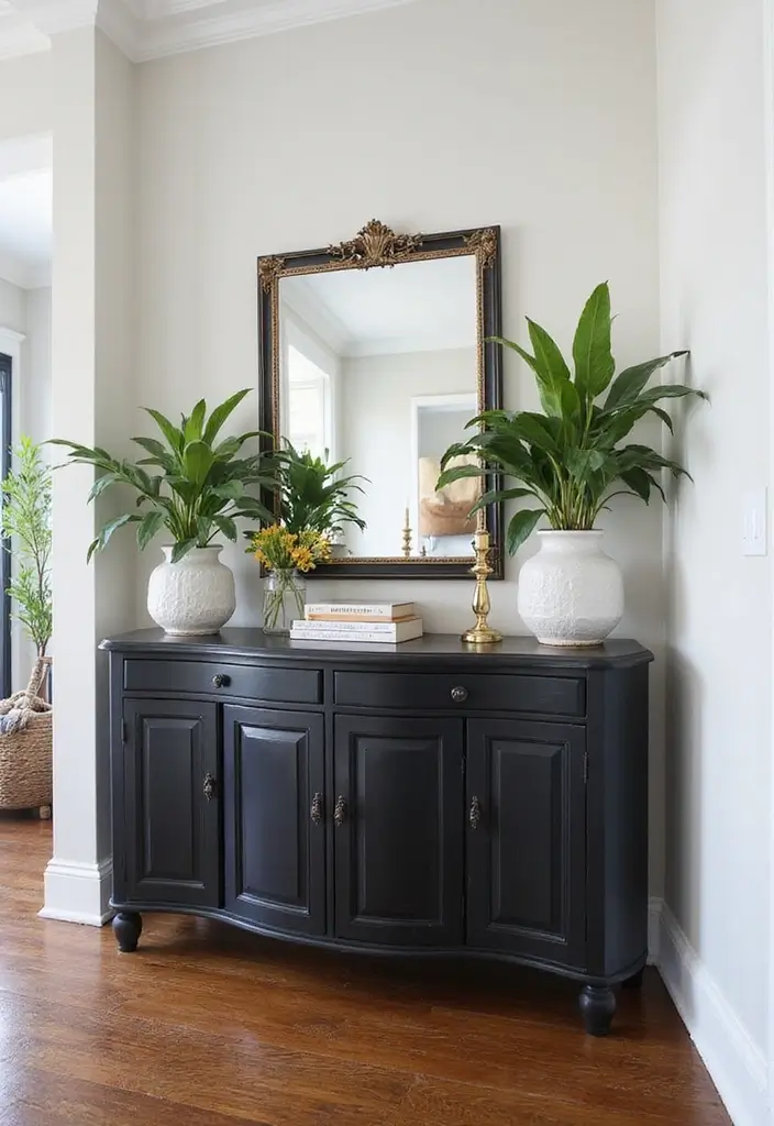 25 Black Wood and Green Decor Ideas for Earthy Modern Homes 29 25 Black Wood and Green Decor Ideas for Earthy Modern Homes - 15. Black Wood and Green Decor for Entryways