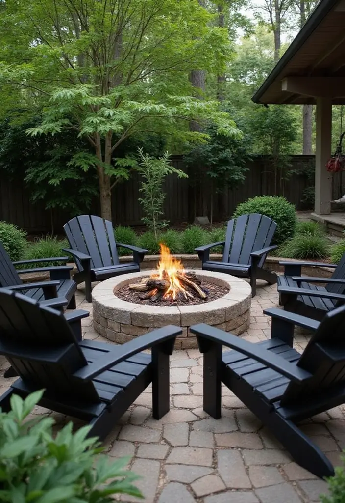 25 Black Wood and Green Decor Ideas for Earthy Modern Homes 43 25 Black Wood and Green Decor Ideas for Earthy Modern Homes - 21. Black Wood and Green Decor for Outdoor Fire Pits