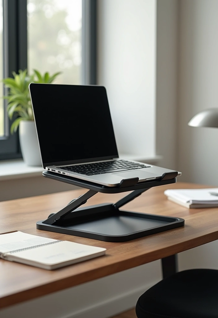 25 Black and Wood Office Decor Ideas That Boost Productivity 45 25 Black and Wood Office Decor Ideas That Boost Productivity - 19. Black and Wood Laptop Stand