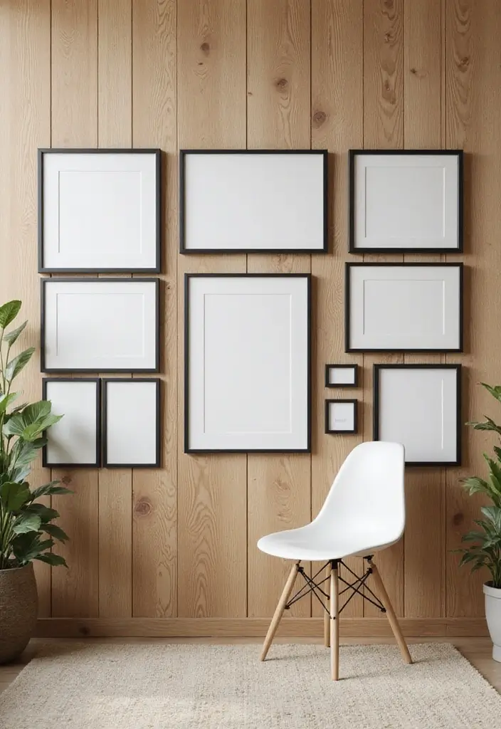 25 Black and Wood Office Decor Ideas That Boost Productivity 2 25 Black and Wood Office Decor Ideas That Boost Productivity - 2. Wall Art with Black Frames and Natural Wood
