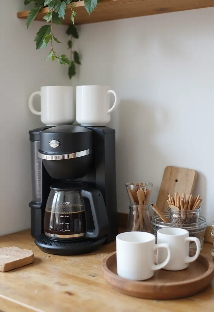 25 Black and Wood Office Decor Ideas That Boost Productivity 56 25 Black and Wood Office Decor Ideas That Boost Productivity - 22. Black and Wood Coffee Station