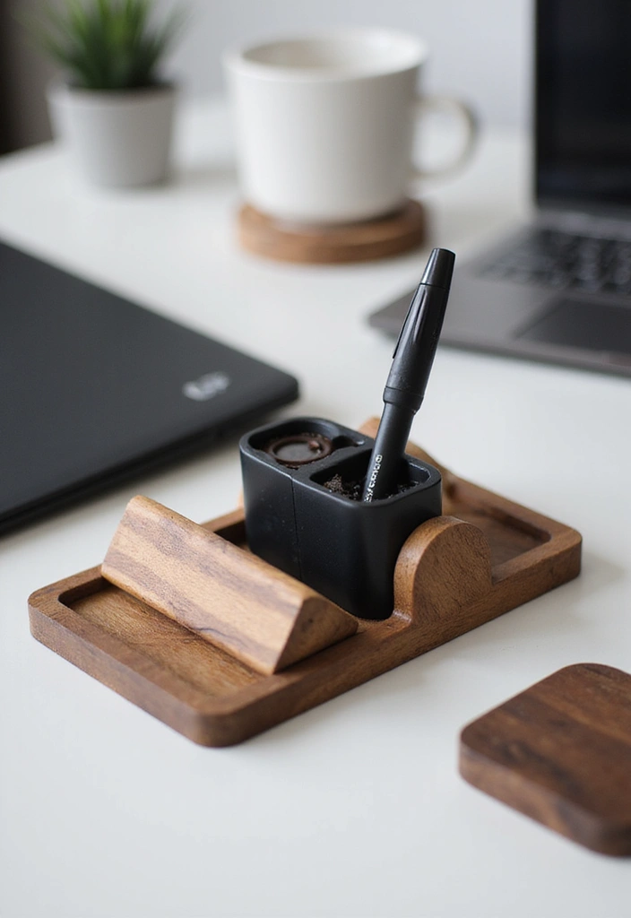 25 Black and Wood Office Decor Ideas That Boost Productivity 6 25 Black and Wood Office Decor Ideas That Boost Productivity - 4. Black and Wood Desk Accessories