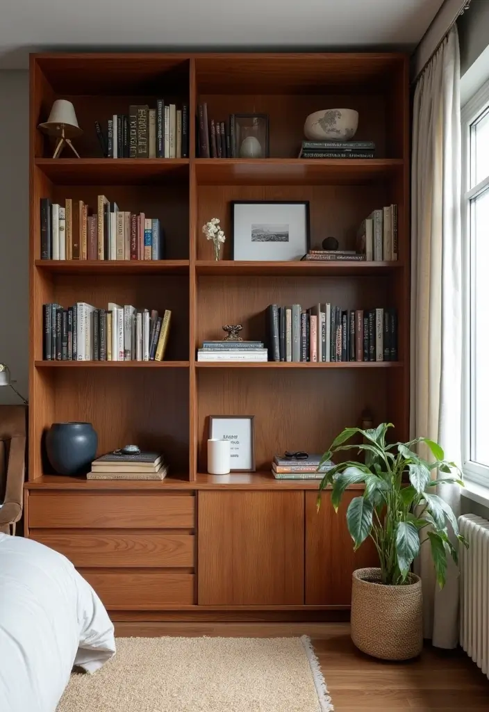 25 Cherry Wood Bedroom Furniture Decor Ideas for a Classic Look 50 25 Cherry Wood Bedroom Furniture Decor Ideas for a Classic Look - 8. Cherry Wood Bookshelves