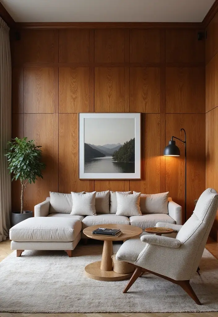 25 Cherry Wood Living Room Decor Ideas That Add Rich Warmth 32 25 Cherry Wood Living Room Decor Ideas That Add Rich Warmth - 16. Cherry Wood Wall Panels