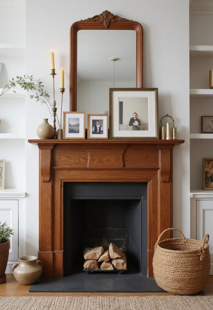 25 Cherry Wood Living Room Decor Ideas That Add Rich Warmth 3 25 Cherry Wood Living Room Decor Ideas That Add Rich Warmth - 3. Cherry Wood Mantel for a Focal Point