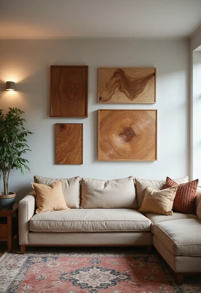 25 Cherry Wood Living Room Decor Ideas That Add Rich Warmth 21 25 Cherry Wood Living Room Decor Ideas That Add Rich Warmth - 9. Cherry Wood Wall Art and Decor