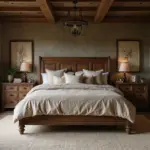25 Cozy Master Bedroom Decor Ideas with Dark Wood Furniture