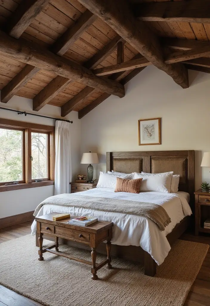 25 Cozy Master Bedroom Decor Ideas with Dark Wood Furniture 55 25 Cozy Master Bedroom Decor Ideas with Dark Wood Furniture - 17. Ceiling Beams