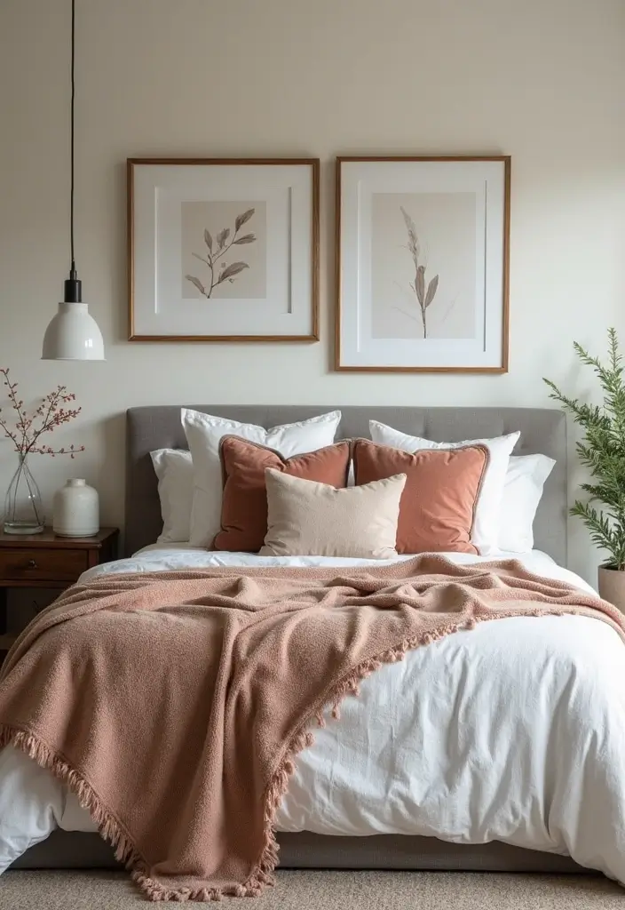 25 Cozy Master Bedroom Decor Ideas with Dark Wood Furniture 24 25 Cozy Master Bedroom Decor Ideas with Dark Wood Furniture - 8. Accent Pillows and Throws
