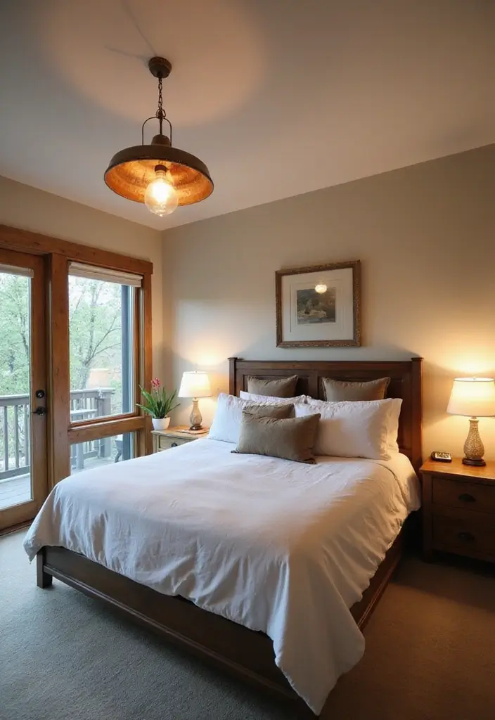 25 Cozy Master Bedroom Decor Ideas with Dark Wood Furniture 31 25 Cozy Master Bedroom Decor Ideas with Dark Wood Furniture - 9. Stylish Lighting Fixtures