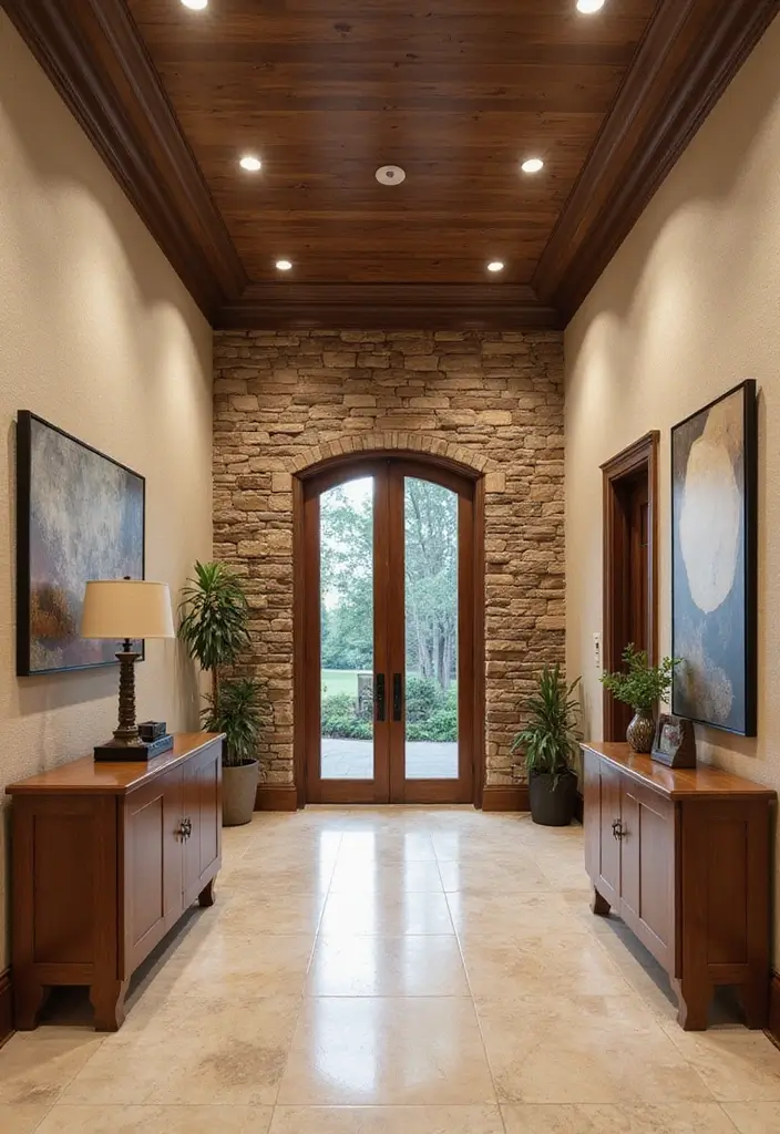 25 Creative Wood Wall Design Ideas for Modern Interiors 35 25 Creative Wood Wall Design Ideas for Modern Interiors - 13. Wood and Stone Contrast