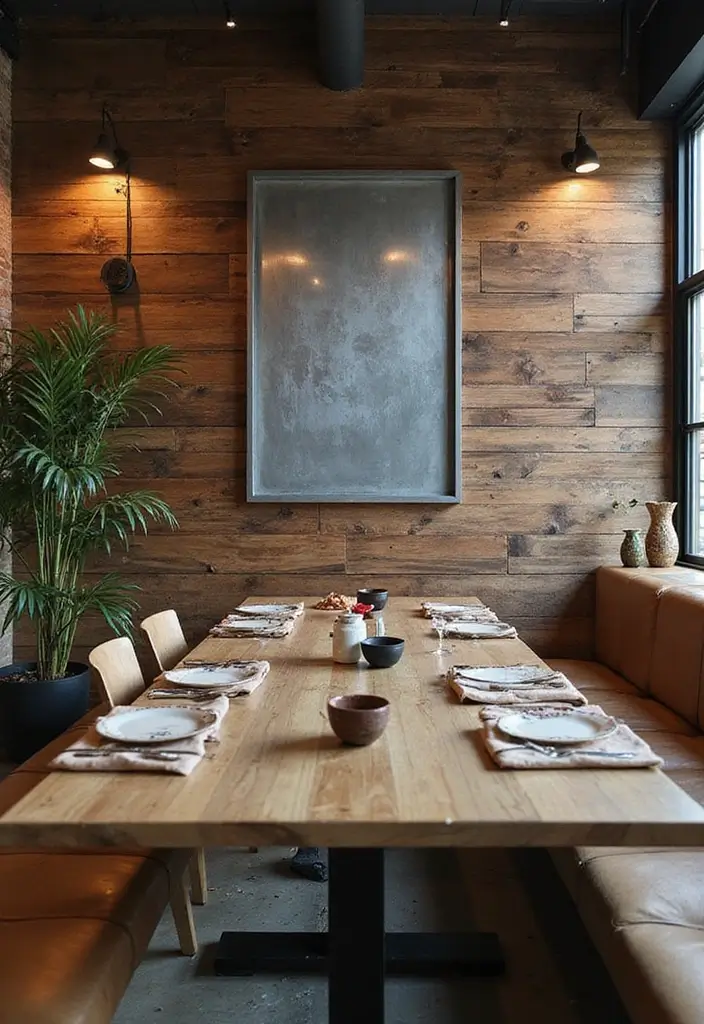 25 Creative Wood Wall Design Ideas for Modern Interiors 8 25 Creative Wood Wall Design Ideas for Modern Interiors - 6. Wood and Metal Combo for Industrial Vibes