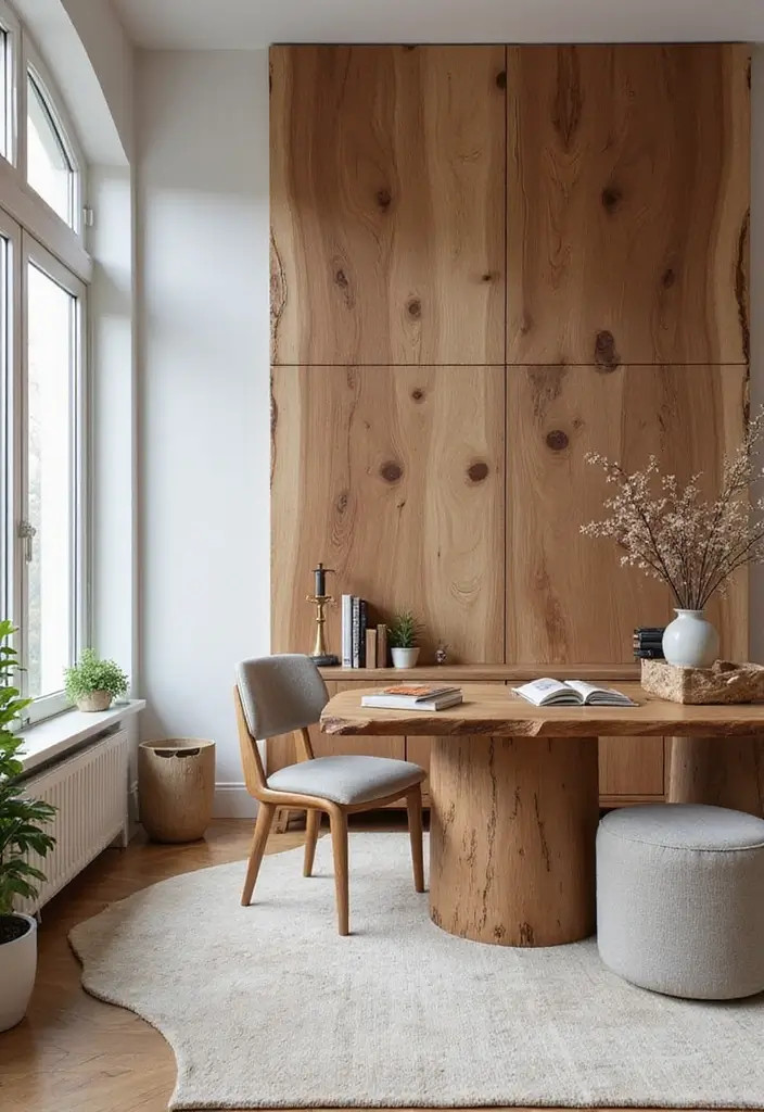 25 Creative Wood Wall Design Ideas for Modern Interiors 12 25 Creative Wood Wall Design Ideas for Modern Interiors - 8. Live Edge Wood for Organic Beauty