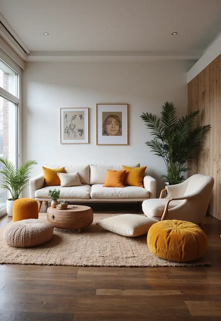 25 Dark Brown Wood Floor Living Room Decor Ideas for a Warm Modern Look 8 25 Dark Brown Wood Floor Living Room Decor Ideas for a Warm Modern Look - 2. Contrasting with Light Furniture