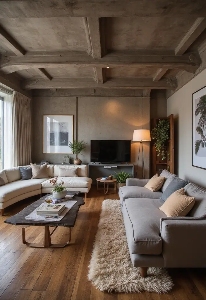 25 Dark Brown Wood Floor Living Room Decor Ideas for a Warm Modern Look 94 25 Dark Brown Wood Floor Living Room Decor Ideas for a Warm Modern Look - 22. Emphasizing Architectural Features