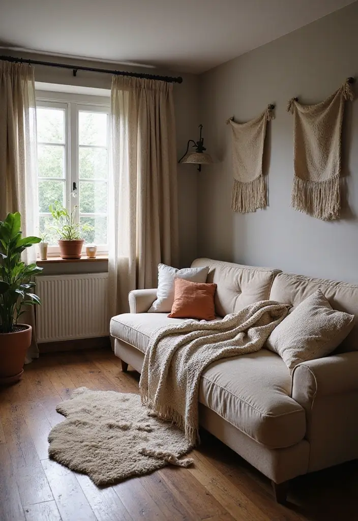 25 Dark Brown Wood Floor Living Room Decor Ideas for a Warm Modern Look 36 25 Dark Brown Wood Floor Living Room Decor Ideas for a Warm Modern Look - 6. Cozy Textiles