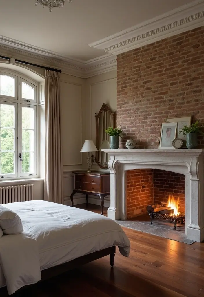 25 Dark Wood Floor Bedroom Decor Ideas for a Timeless Feel - 24. Emphasize Architectural Features