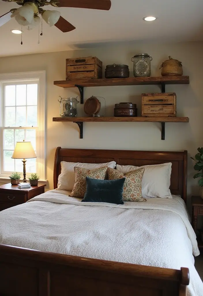 25 Dark Wood Sleigh Bed Decor Ideas for Elegant Bedrooms 66 25 Dark Wood Sleigh Bed Decor Ideas for Elegant Bedrooms - 18. Integrate Rustic Elements