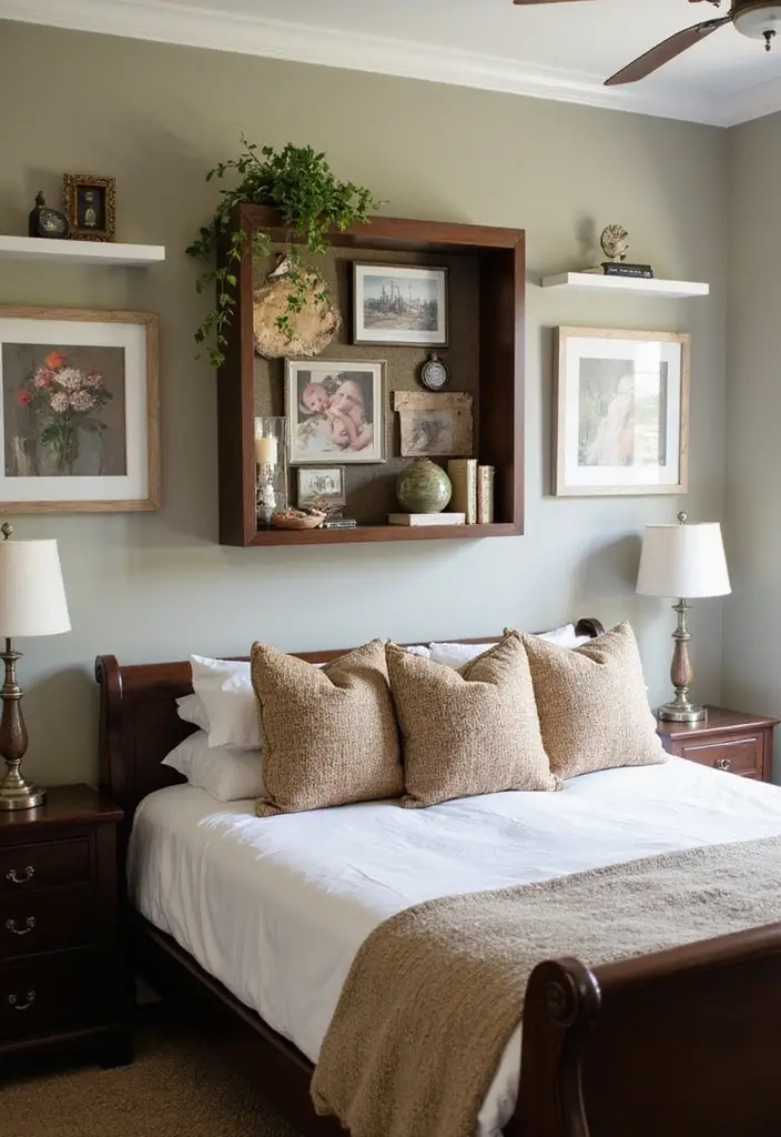 25 Dark Wood Sleigh Bed Decor Ideas for Elegant Bedrooms 95 25 Dark Wood Sleigh Bed Decor Ideas for Elegant Bedrooms - 25. Final Touch: Personal Mementos