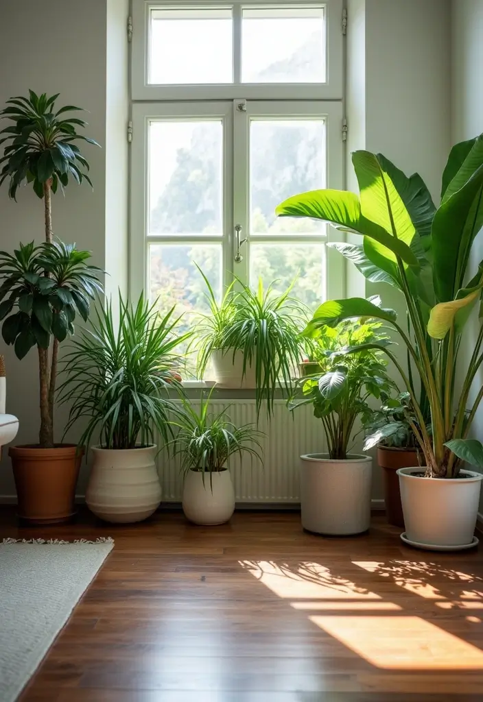 25 Decor Ideas That Match Perfectly with Dark Wood Floors 1 25 Decor Ideas That Match Perfectly with Dark Wood Floors - 1. Lush Greenery for a Fresh Touch