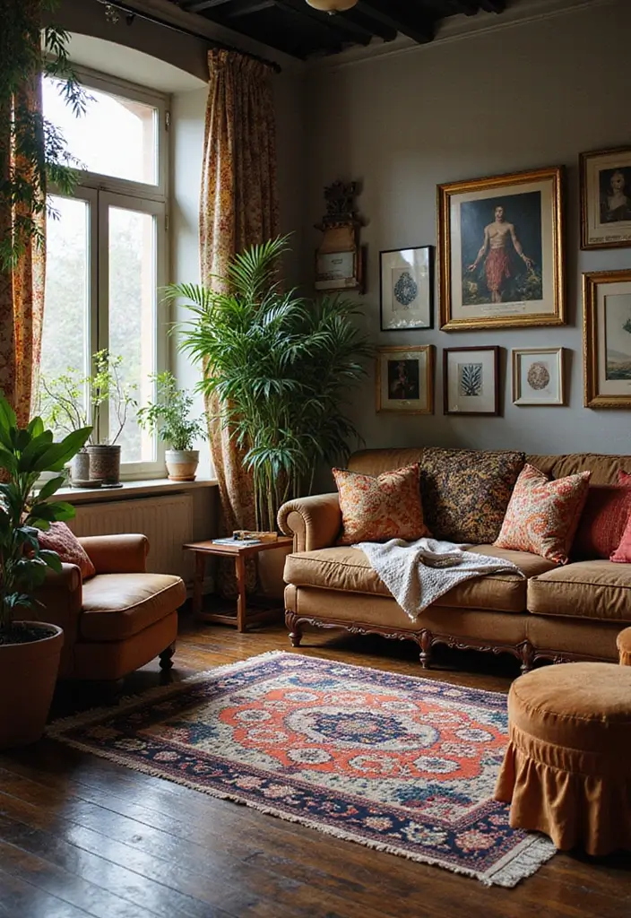 25 Decor Ideas That Match Perfectly with Dark Wood Floors 26 25 Decor Ideas That Match Perfectly with Dark Wood Floors - 10. Mixing Patterns for a Lively Space
