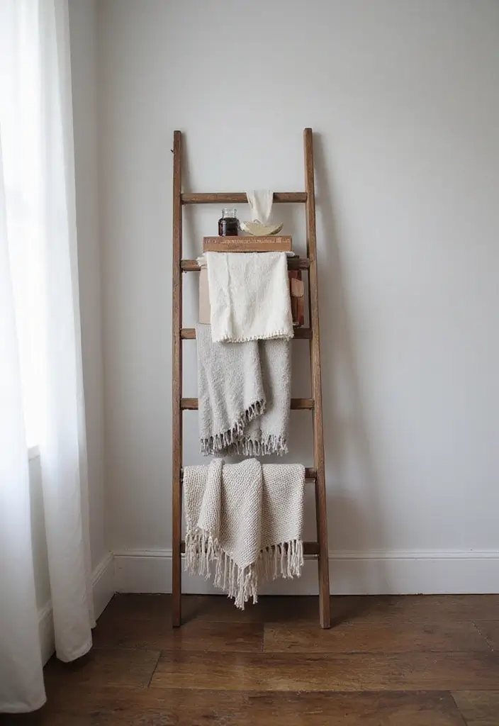 25 Decor Ideas That Match Perfectly with Dark Wood Floors 30 25 Decor Ideas That Match Perfectly with Dark Wood Floors - 12. Scandinavian-inspired Ladder Decor