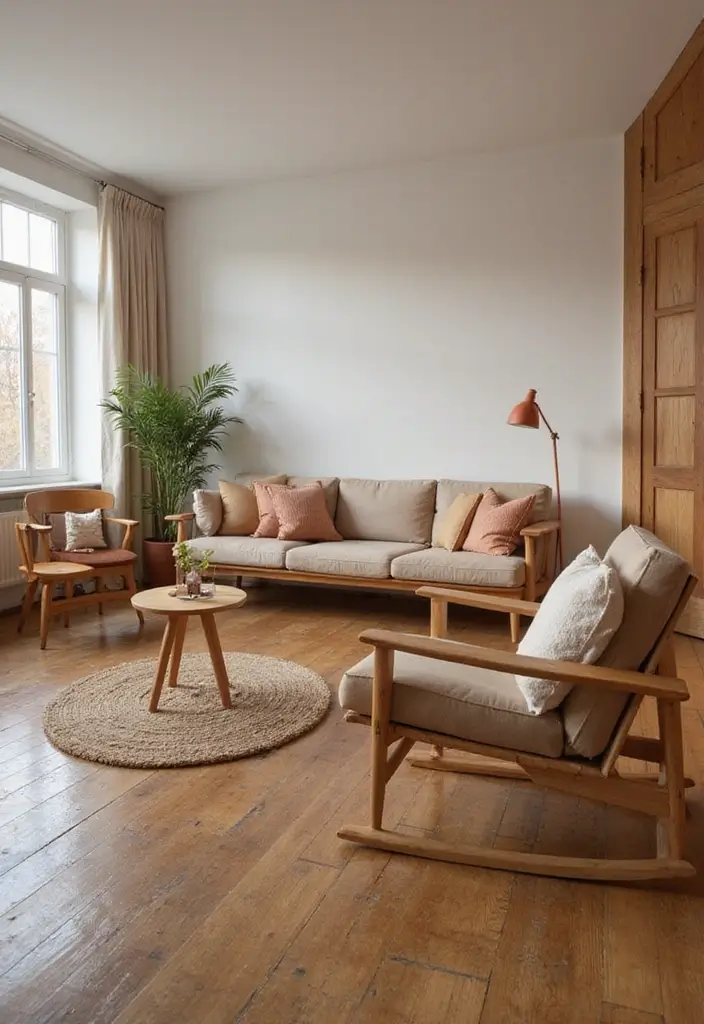 25 Decor Ideas That Match Perfectly with Dark Wood Floors 31 25 Decor Ideas That Match Perfectly with Dark Wood Floors - 13. Warm Wood Furniture Pairing