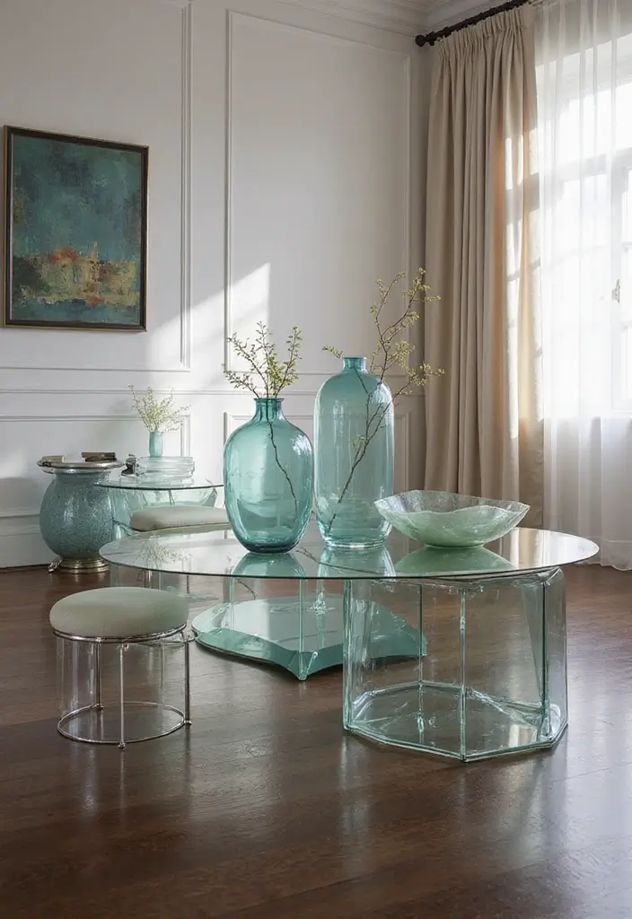 25 Decor Ideas That Match Perfectly with Dark Wood Floors 32 25 Decor Ideas That Match Perfectly with Dark Wood Floors - 14. Incorporating Glass Accents