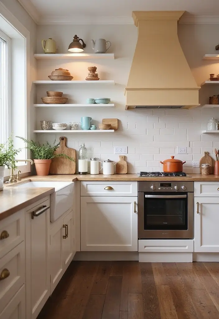 25 Decor Ideas That Match Perfectly with Dark Wood Floors 36 25 Decor Ideas That Match Perfectly with Dark Wood Floors - 16. Soft Colors in Kitchen Accessories