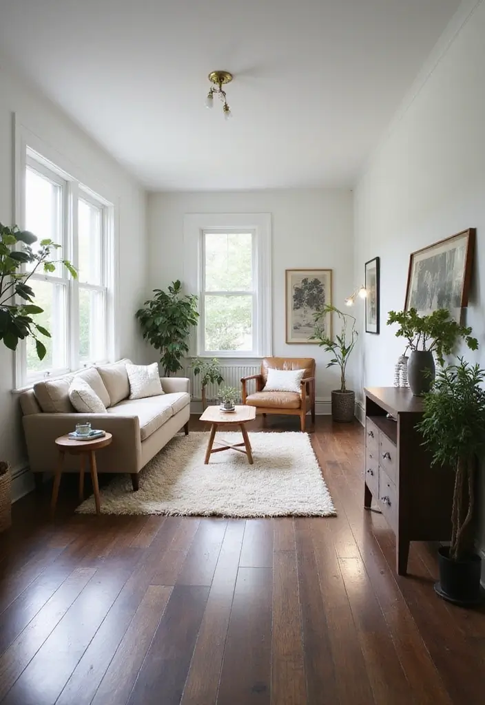25 Decor Ideas That Match Perfectly with Dark Wood Floors 41 25 Decor Ideas That Match Perfectly with Dark Wood Floors - 19. Embracing Open Spaces with Decluttering