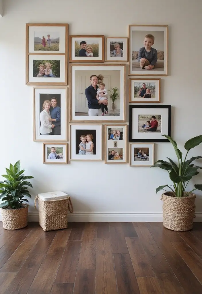 25 Decor Ideas That Match Perfectly with Dark Wood Floors 59 25 Decor Ideas That Match Perfectly with Dark Wood Floors - 23. Personal Touch with Family Photos