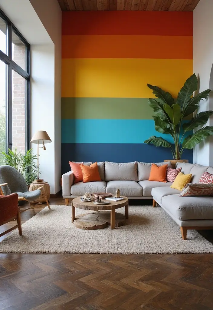 25 Decor Ideas That Match Perfectly with Dark Wood Floors 23 25 Decor Ideas That Match Perfectly with Dark Wood Floors - 9. A Pop of Color with Accent Walls
