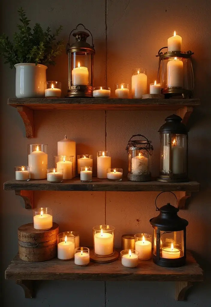 25 Dining Room Shelf Decor Ideas with Wooden Accents 29 25 Dining Room Shelf Decor Ideas with Wooden Accents - 11. Candles and Holders