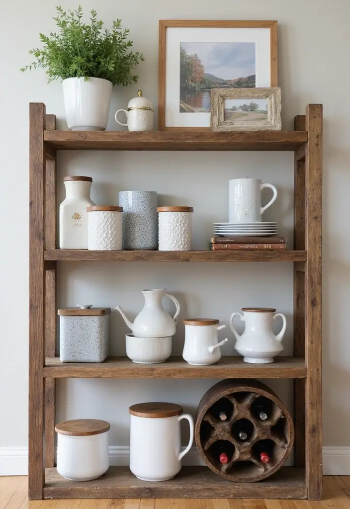 25 Dining Room Shelf Decor Ideas with Wooden Accents 31 25 Dining Room Shelf Decor Ideas with Wooden Accents - 13. Functional Decor