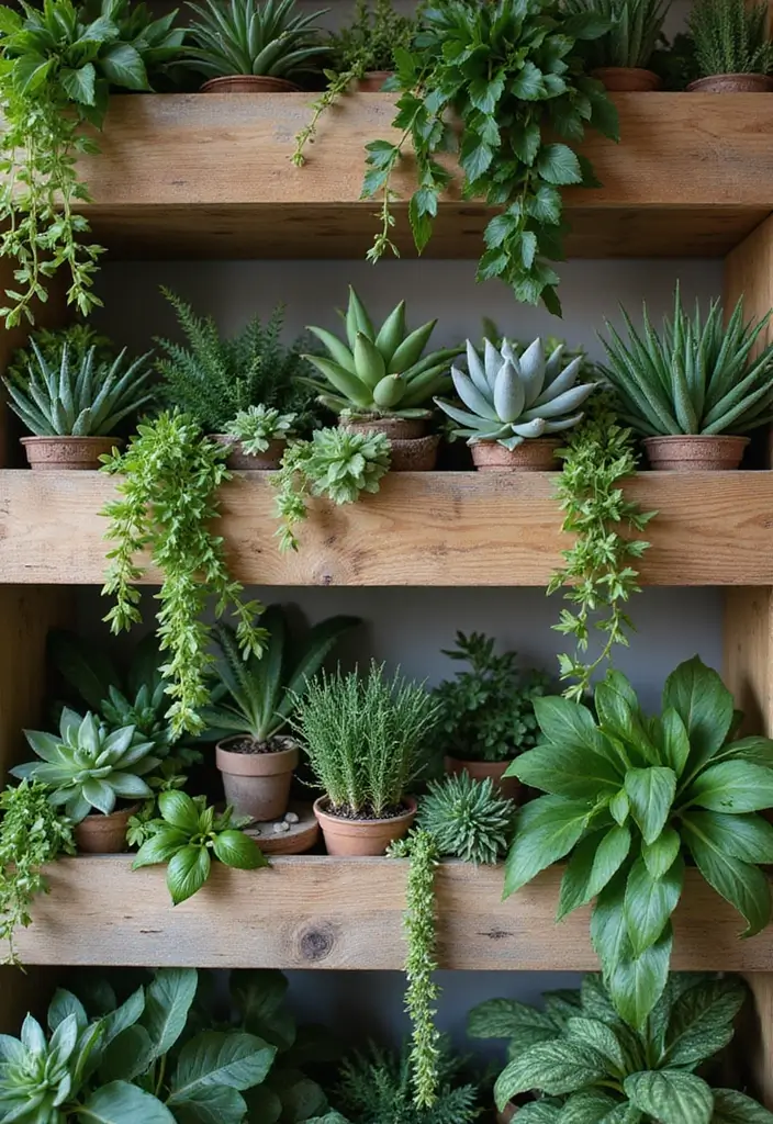 25 Dining Room Shelf Decor Ideas with Wooden Accents 9 25 Dining Room Shelf Decor Ideas with Wooden Accents - 3. Greenery Galore