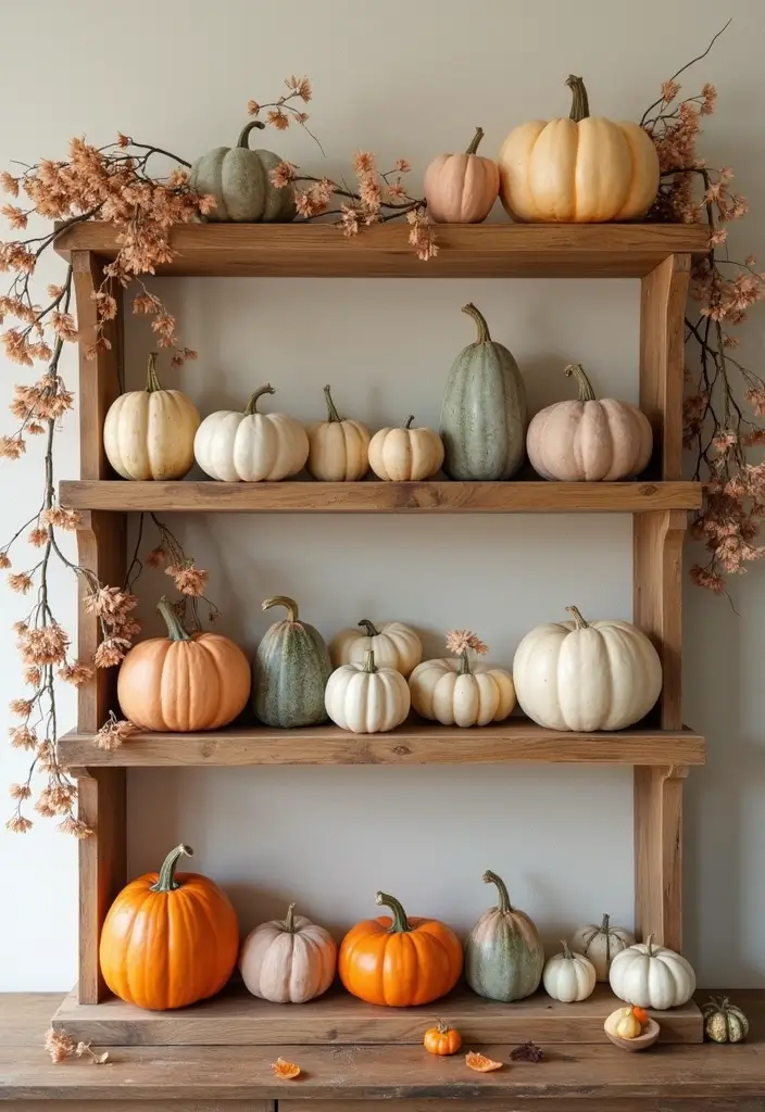 25 Dining Room Shelf Decor Ideas with Wooden Accents 23 25 Dining Room Shelf Decor Ideas with Wooden Accents - 5. Seasonal Decor