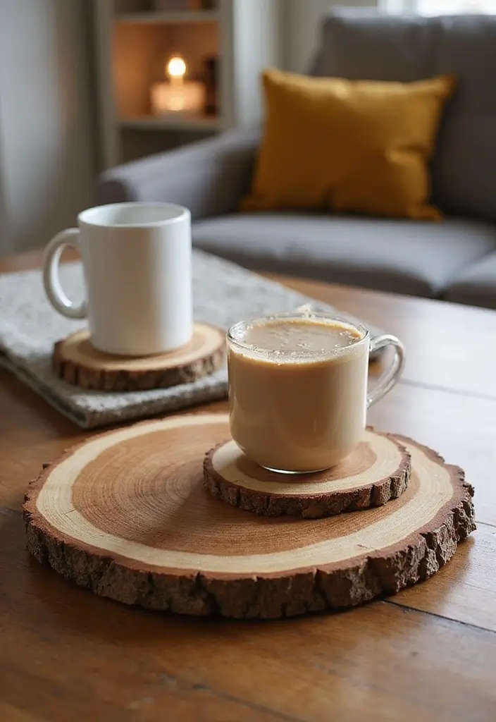 25 Easy DIY Home Decor Wood Project Ideas for Beginners 17 25 Easy DIY Home Decor Wood Project Ideas for Beginners - 11. Wood Slice Coasters