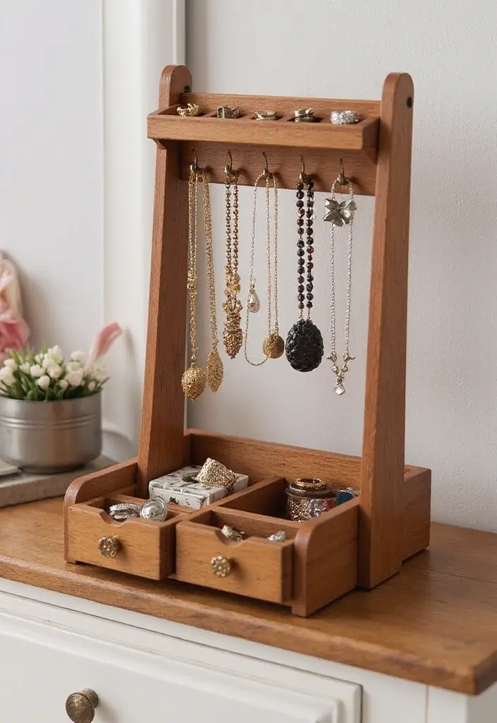 25 Easy DIY Home Decor Wood Project Ideas for Beginners 18 25 Easy DIY Home Decor Wood Project Ideas for Beginners - 12. Wooden Jewelry Organizer