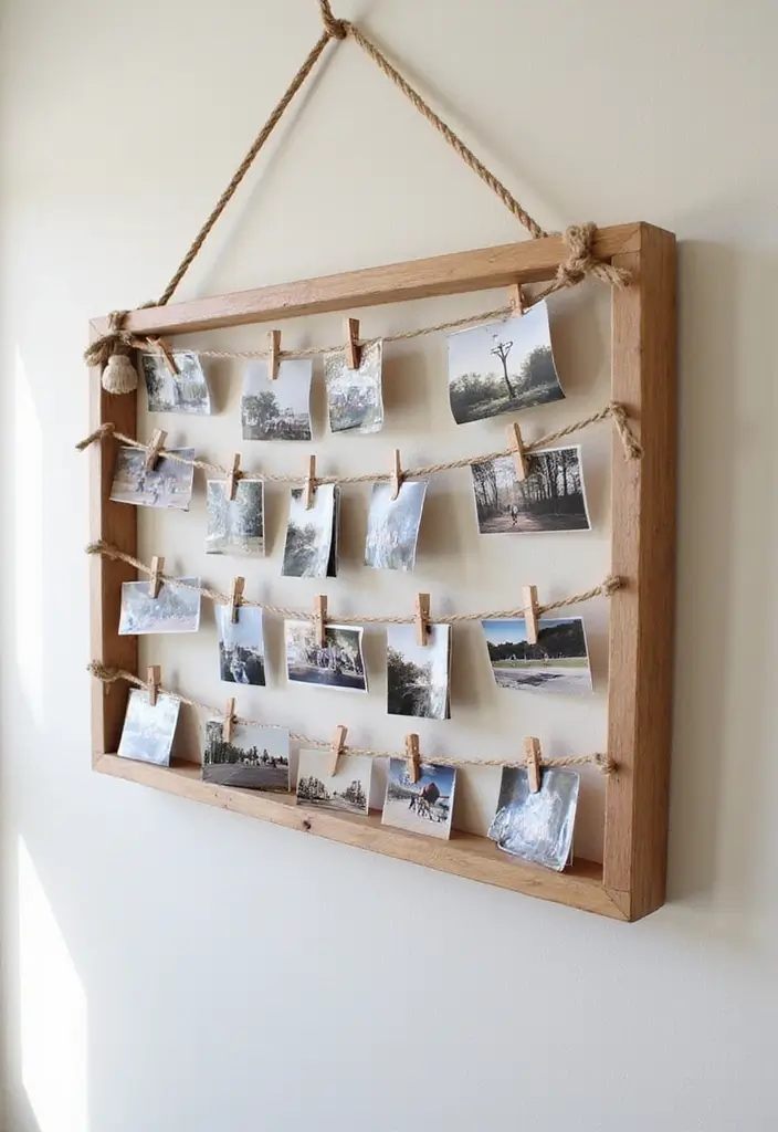 25 Easy DIY Home Decor Wood Project Ideas for Beginners 41 25 Easy DIY Home Decor Wood Project Ideas for Beginners - 19. Wooden Photo Display